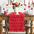 13x72 Inch Artoid Mode Red Soft Plush Faux Fur Jacquard Heart Valentine's Day Table Runner, Seasonal Kitchen Dining