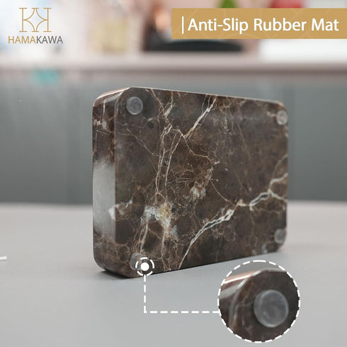 Natural Marble Soap Dish, Rectangle Emperador Dark Jewelry Dish, Dark Brown Style Shower Soap Holder, Modern Stone