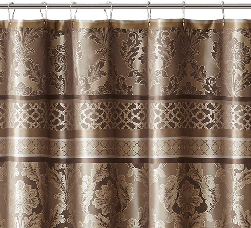 Madison Park Bellagio Shower Curtain, Transitional 72 x 72, Taupe Beige for Bathroom