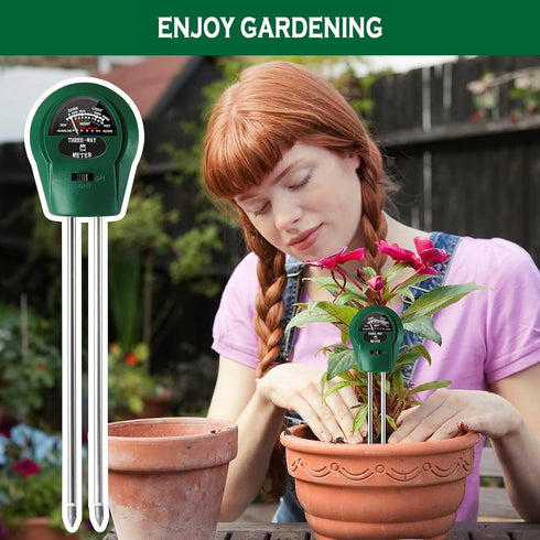 Speedinistic 3-in-1 Soil pH Meter - Moisture, Light, and pH Tester for Garden, Lawn, Farm, Indoor & Outdoor Plant Care