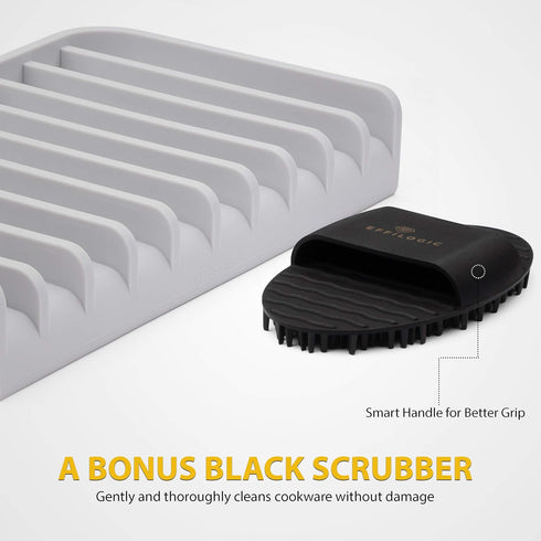 Countertop Effilogic Silicone Sponge Holder Self-Draining Sink Organizer- Faucet Mat for Kitchen - Protector - Large