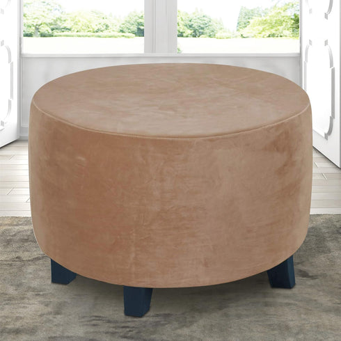 GERLNF Round Velvet Ottoman Slipcover Ottoman Covers Footstool Protector Covers Storage Stool Ottoman Covers Stretch