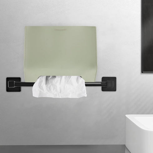 Haecsfl Towel(1-Green) Leather Cover for Disposable Paper Hand Towel Box, Compatible with Kleenex Paper Hand