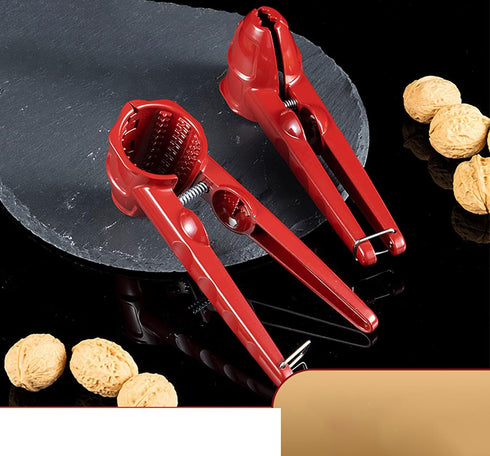 7 Inch 2 Nut Cracker, Holes Red Alloy Walnut Clip Press Easy for Peanuts, Chinese Chestnut, Walnuts and All Nuts (red)