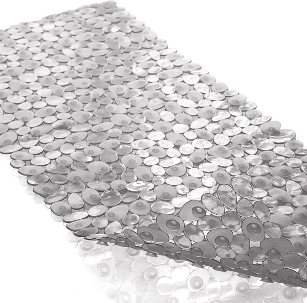Non-Slip Pebble Bath Tub and Shower Mats, 35 x 16 Inches Machine Washable Bathtub Mat with Drain Holes and Suction Cups