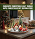 12 Set AMH PCS Christmas Table Decorations with Oak Rotating Base Xmas Town Village Centerpiece with Santa, Train