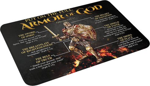 Welcome Door Mats Armor of God Knight Poster Rugs - Indoor Floor Greeting Doormat for Kitchen Bedroom 16x24 inch