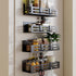 SETBAOO 4 Pack Magnetic Spice Rack for Refrigerator, Black Magnetic Shelf and Fridge