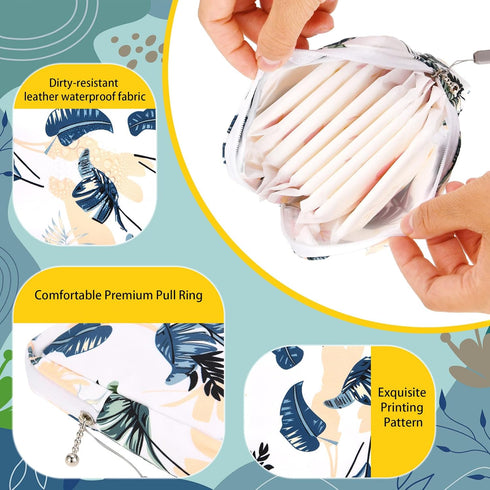 Abeillo 4Pcs Sanitary Napkin Storage Bag, Small Menstrual Period Bag Period Pouch Waterproof ,Tampon Organizer Pouch