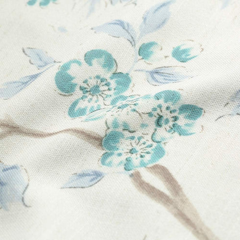 VOGOL Blue Spring Flower Window Valance, Country Style Faux Linen Decorative Topper for Kitchen, 52 x 18 Inches, 1 Panel