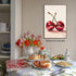 xbsifyiooa 24x36in Trendy Disco Ball Print Poster, Funky Disco Cherries Art Canvas, Pink Cherries Picture, Fruit Wall