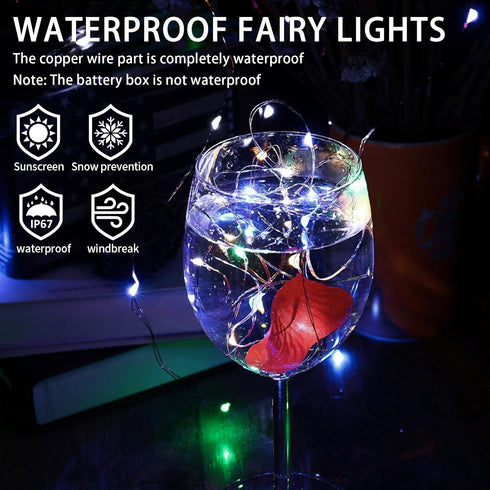 12 Pack 7ft 20 (12, Multicolor Fairy Lights Battery Operated, LED Mini String Twinkle Lights for Easter Valentine's Day