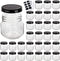 QAPPDA Mason Jars - 8 oz Glass Jars with Lids for Canning, Wide Mouth Spice Jars with Black Lids, Set of 30