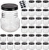 QAPPDA Mason Jars - 8 oz Glass Jars with Lids for Canning, Wide Mouth Spice Jars with Black Lids, Set of 30