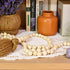 WIWUE GUO 59in Farmhouse Beads, Wood Bead Garland with Tassels, Bookshelf Decor for Tiered Tray, Decorative Tassel