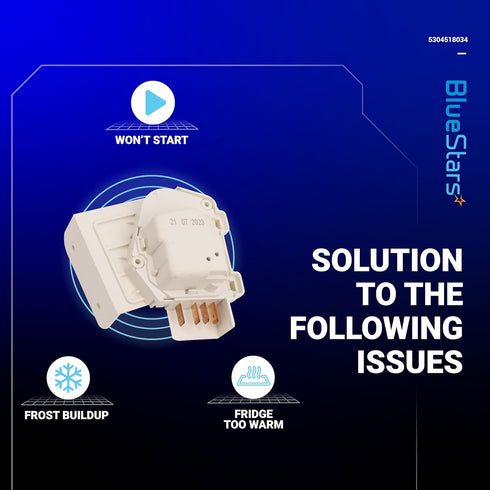 BlueStars 5304518034 Refrigerator Defrost Timer, Compatible with Frigidaire Kenmore Whirlpool Refrigerators/Freezers