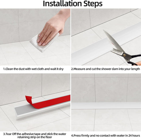 39 inch Water Barrier for Sink, Silicone Rubber Kitchen Splash Guard, Bendable Corner Dam for Countertop