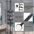 Shower Caddy Tension Pole with 4 ABS Baskets, Adjustable 56 to 125 Inch Stainless Pole for Bathroom, Black