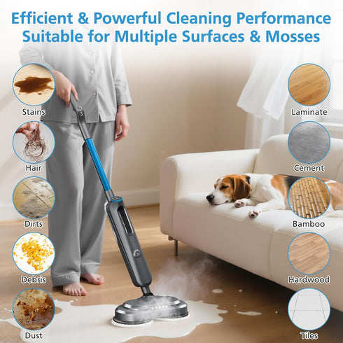 6 Pack 3897A 3712 3897A/3712 / Rotating Steam Mop Pads Replacement for Bissell SpinWave SmartSteam Scrubbing Steam Mop