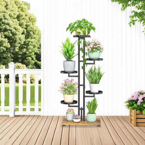 5 LASZOLA Black Tiered Plant Stand Indoors Heavy Duty Metal Rack, Sturdy Multi Level Shleving Hold Flowers, Larger