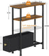 1 3-Tier Narrow Small Side Table, End Table with Fabric Drawer and Storage Shelf, Skinny Nightstand, Slim Bedside Table