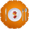 Round Placemat for Dining Table, Set of 6, Orange, PU Waterproof Heat Insulation Stain Resistant Non-Slip Washable Mat