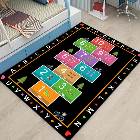 YLZLDKH Hopscotch Play Rug Carpet for Kids, ABC Alphabet Number Educational Rug, Children's