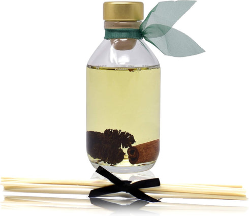 LOVSPA Cinnamon Pinecones Reed Diffuser Oil Gift Set | Woody Pine Cones, Woods, Fir Needles, Cinnamon, Clove & Sandalwood | Festive Scented Air Freshener & Home Decor by LOVSPA