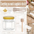 60 Pack Lids,1.5 oz CRTWDMAN Mini Honey Jars/Pot Metal Glass,Wooden Dippers,Bee Charms,Jutes,Stickers,Small,Tiny, Baby