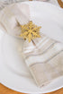 DII Christmas Thanksgiving Holiday Tabletop Décor Collection - Decorative Napkin Ring Holder Set, Gold Snowflake