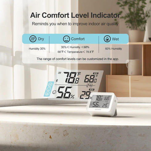 1 Temperature Hygrometer Monitor, Hygrometer Thermometer, Remote APP Control Greenhouse Accessories Room Temperature