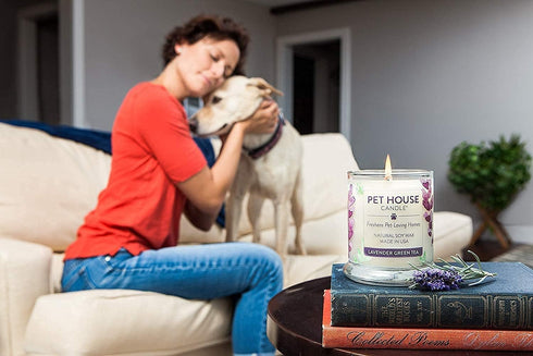 One Fur All Citrus Candle 9 OZ - Plant-Based Soy Candle, Clean Burning Air Freshener with 60 Hour Burn Time - Ruby Red