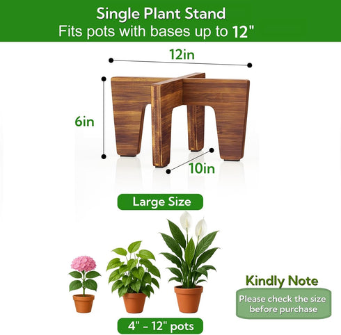 12 (2 pack)) Plant Stands Indoor Outdoor, Plant Risers for Inside Pots Sturdy Short Plants Holder, Flower Pot Stand
