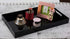 Glossy Black Sturdy Acrylic Serving Tray with Handles, 12x20 Inch, Kitchen Countertop, Makeup Drawer Organizer