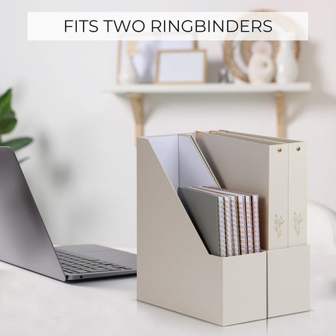 ZICOTO Beautiful Magazine Holder Set of 3, Sturdy File Holder to Organize Desk or Shelves, Perfect Office Storage