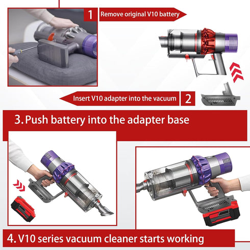 V10 Battery Adapter Compatible with Craftsman 20V Battery for Dyson V10 Animal Motorhead Vacuum