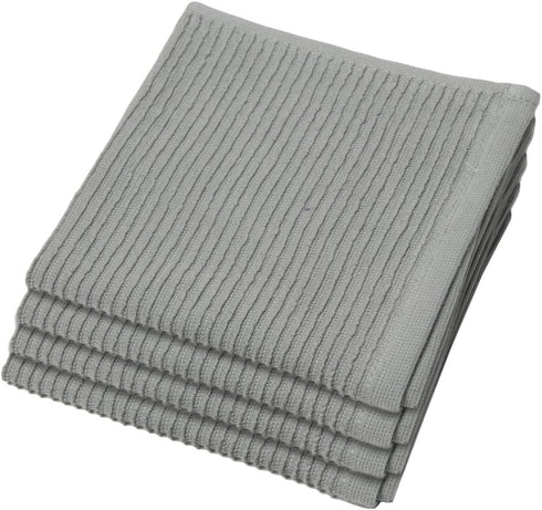 Now Designs Ripple Kitchen Dishcloth, Set of 4, London Grey