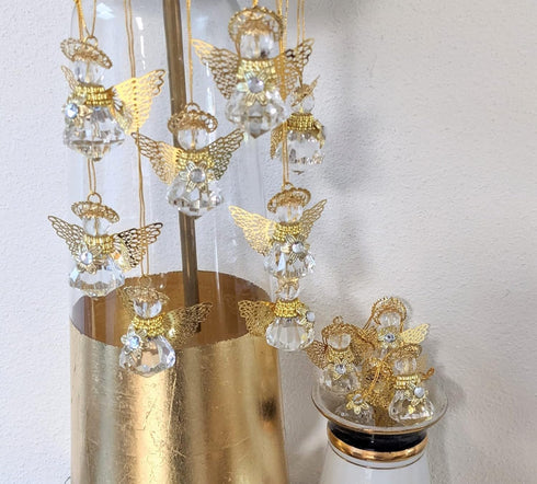 Angel Ornaments for Christmas Tree, Hanging Ornaments, Clear - Pack of 12