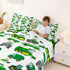 Set Excavator Car Bed Sheets Full Cartoon Construction Tractor Vehicle Sheet Kids Boys Green Yellow Equipment Trucks