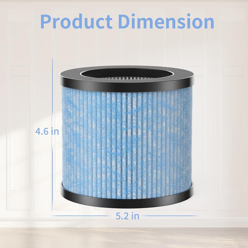 TPAP002 True HEPA Replacement Filter, Compatible with TOPPIN TPAP002 HEPA Purifier Comfy Air C1, Part# TPFF002, 4-IN-1 Filters(2-Pack)