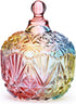 Danmu Colorful Glass Storage Jar with Lid, Candy & Cookie Jar, Jewelry Box, Buffet & Biscuit Containers (260ml)