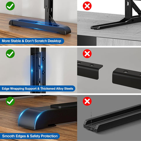 HOLMAXD 19-75 Inch 110 lbs, 800X600mm Universal TV Stand for LCD LED TVs, Height Adjustable TV Legs Replacement Hold up