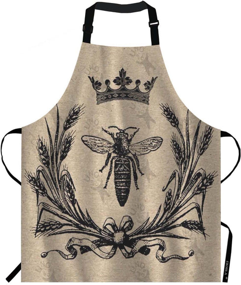 EKOBLA Bee Aprons - Vintage Queen Bees Waterproof Chef Cooking Aprons for Women Men