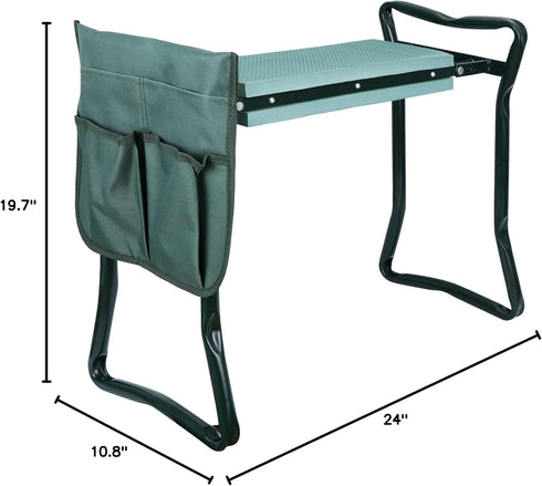 2 1, (2 Sets) HomGarden Folding Garden Kneeler and Seat Bench in with Kneeling Pad & Large Tool Pouch, Ergonomic