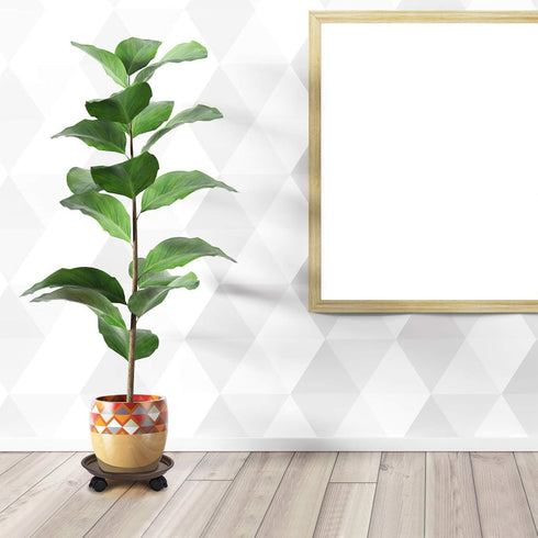 3 Fasmov Pcs Plant Pallet Caddy Plant Stand Round Flower Pot Mover, Plant Pot Pallet Dolly Caster with Universal Wheels