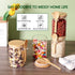CZFWin 4 Pack 4PCS) Glass Containers with Lids and Spoons, Overnight Oat Container with Lids Glass, Oatmeal Jar