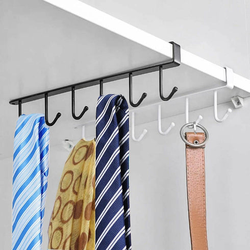 2pcs Counter Mug Hanger Rack, Under Shelf Storage Hooks Organizer Hanging Holder for Cabinet Pantry Kitchen Cupboard