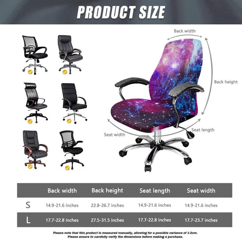 Talayituse Galaxy Print Home Office Chair Covers Stretchable Computer Desk Chair Covers High Back Universal Executive
