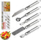 Stainless Steel Fruit Carving Knife Set, 5 Pack Vegetable Engraving Blades for Kitchen