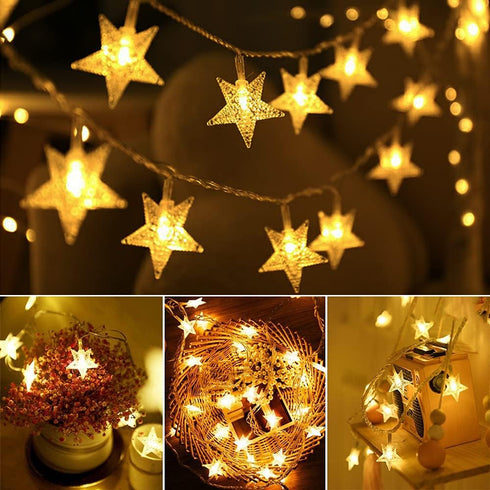 Star String Lights 10Ft, 20 LED Fairy Lights, Battery Operated Waterproof Indoor Outdoor Twinkle Christmas Lights